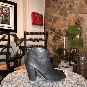 Black Chunky Heeled Ankle Boots